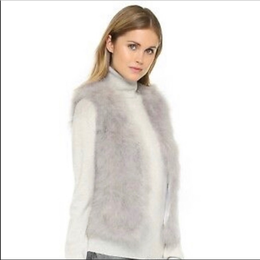 Club Monaco Violet Ostrich Feather Vest